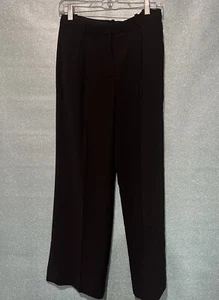 J Crew Pants Women 6 Petite Black Essential Wide Leg Work Pants - Picture 1 of 5