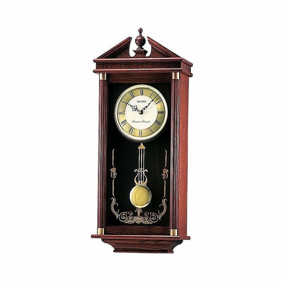 Seiko Clocks  Dark Wooden Westminster Chime Pendulum Wall Clock QXH107B - Image 1 of 1