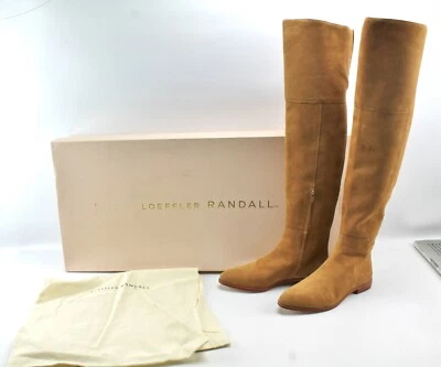 Botas planas Loeffler Randall Jos de gamuza sobre la rodilla marrón camel para mujer 6,5 ($695) Foto 1 de 4