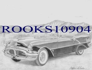 1956 Oldsmobile Super 88 Convertible CLASSIC CAR ART PRINT - Picture 1 of 1