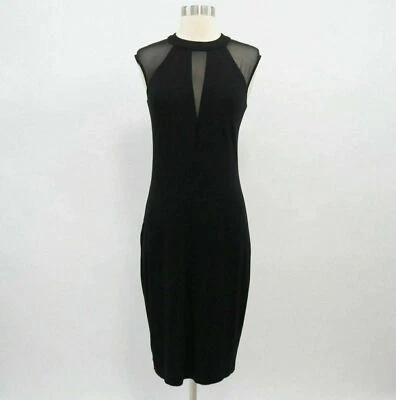 Bailey 44 Sheath Dress Womens M Medium Black LBD Sheer Mesh Panel Watch Me - Image 1 of 4