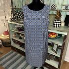 Agb Dress Size 18  Sleeveless Blue Shift Women's Sleeveless Geometric Design