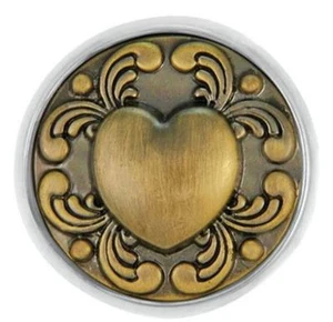 Ginger Snaps Jewelry SALE! Brass Tattoo Heart Snap #01-09 - Picture 1 of 1