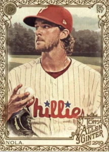 Allen and Ginter Gold #83 2019 Aaron Nola Philadelphia Phillies BX 50A - Imagen 1 de 2