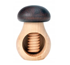 Nussknacker Pilz Holz Nussbrecher Pilzform Steinpilz Nussschraube Braun - Bild 1 von 2
