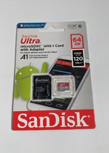Carte mémoire SanDisk 64 Go Ultra microSDXC UHS-I avec adaptateur - Photo 1 sur 2