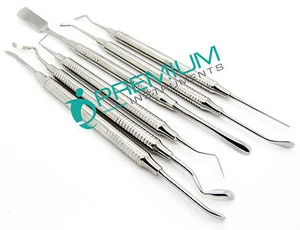 Elevador periostial implante dental escalares curetas de raíz quirúrgicas conjunto profesional de 6 - Imagen 1 de 6