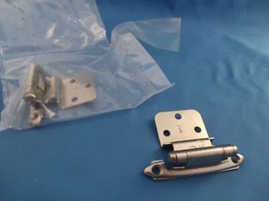 Amerock | Cabinet Hinge | 3/8 inch (10 mm) Inset Hinge | Satin Nickel | 10 Pack - Picture 1 of 5