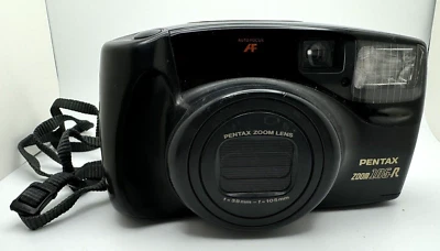 Pentax Zoom 105-R 35mm Point & Shoot Film Camera-Untested Comes w/ case, book - Image 1 of 4