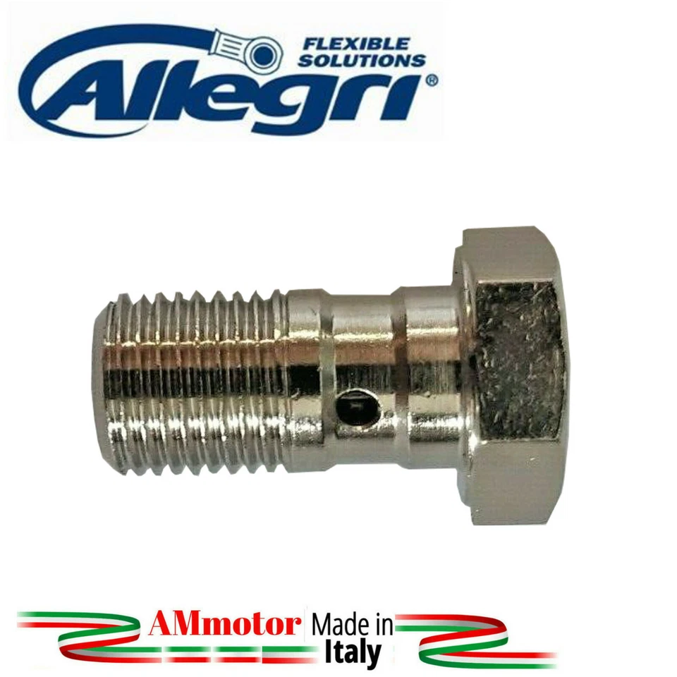 Raccordo Tubo Freno Forato Corto Bocchettone Bullone Acciaio Moto Allegri 10 x 1 - Immagine 1 di 1