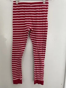 Kids Boys Girls White Striped 100% Cotton Elastic Waist Pull On PJ Pants Red 12 - Picture 1 of 4