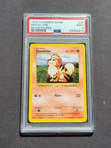 Pokemon PSA 9 SHADOWLESS GROWLITHE 28/102 - JUEGO BASE - NO HOLO - COMO NUEVO - Imagen 1 de 2