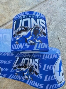 Detroit Lions Football 3" grosgrain ribbon the listing is for a 50 yards roll - Picture 1 of 1