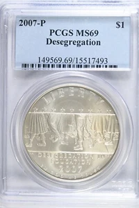 2007 P Desegregation- Little Rock HS -PCGS MS69 Modern Commem Silver Dollar - Picture 1 of 2