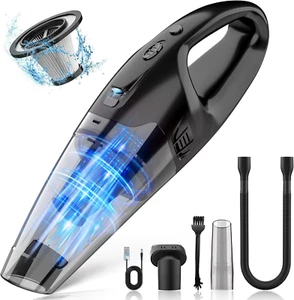 Handheld Vacuum Cordless Rechargeable, Car Vacuum Cleaner with LED, USB Charge, - Picture 1 of 12