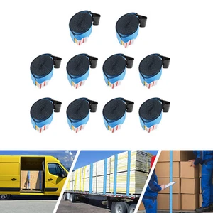 Banda de cabrestante de gancho plano de 10 cm * 9 m 10 piezas correas de cabrestante cinturón de cabrestante azul con ganchos planos - Imagen 1 de 10