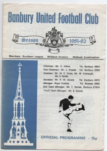 Banbury United v Corby Town 1982 1981/82 Southern League Midlands Division - Imagen 1 de 2