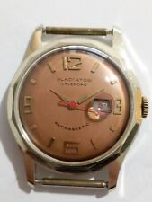 VINTAGE PERFECT GERMANY GLADIATOR CALENDAR cal. UWERSI 57/8 from 1950 watch 