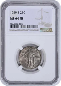 1929-S Standing Liberty Silver Quarter MS64FH NGC - Picture 1 of 2