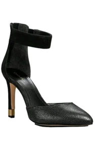 Calvin Klein Tanda Dress Pumps Black Suede Embossed Size 9.5 $119 - Picture 1 of 8