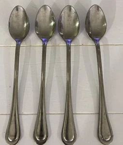Lenox Shelby Tumbled Lot Of Four Iced Beverage Spoons 18/10 Stainless Flatware - Picture 1 of 8