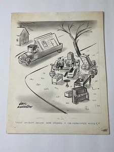 1945 Jack Markow Gag cómic arte original neoyorquino revista verdadera - Imagen 1 de 3