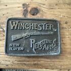 Vintage Winchester Repeating Arms Gun Rifle Solid Brass Belt Buckle 1970'S