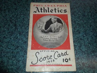 1938 PHILA ATHLETICS BASEBALL SCORE CARD PROGRAM 10 CENTS - Image 1 of 4