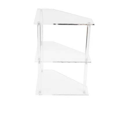⊹Acrylic Corner Side Table Small 3 Tier Triangular End Table For Living Room - Image 1 of 4