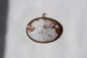 VINTAGE/ANTIQUE CAMEO BROOCH PENDANT - Picture 1 of 3