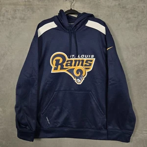 St Louis Rams Hoodie mens 3XL Navy Blu Therma-Fit Football NFL fleece Big logo - Picture 1 of 10