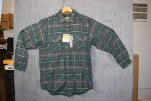 Field & Stream Shirt Mens Large Green Gray Plaid Flannel Button Up Long Sleeve - Picture 1 of 10