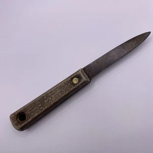 Coltello da cucina vintage in acciaio al carbonio manico in legno non marcato lama 3" - Foto 1 di 14