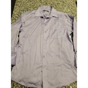 Camisa de vestir de manga larga de Murano para hombre lavanda con botones talla 16 33 - Imagen 1 de 5
