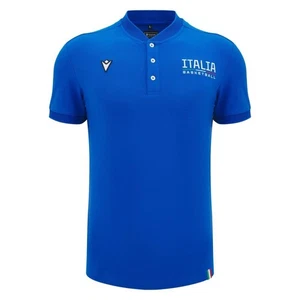 BASKETBALL ITALY – POLO COTTONPOLY SHIRT ROYAL - MACRON - Season 2025/26 - Picture 1 of 4