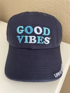 NWT Life Is Good Adult Unisex Good Vibes Chill Cap Adjustable Hat Dark Blue - Picture 1 of 3