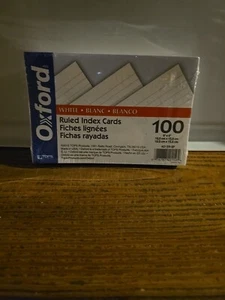 Oxford Ruled Index Cards, 4 x 6, White, 100/Pack, PK - 40159-SP - Picture 1 of 2