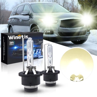 2x 4300K D2S HID Xenon Headlight Replacement Bulbs for 2014-2019 Infiniti QX60 - Image 1 of 4