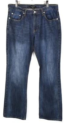 Banana Republic Bootcut Denim Blue Vaqueros Hombres W36/L34 Desteñida Triquitos - Imagen 1 de 4