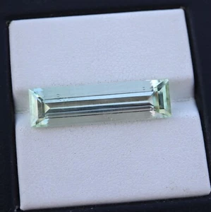 7.78 Cts 24.8x6.8 MM Natural Light Green Aquamarine Faceted Baguette Gemstone - Picture 1 of 8