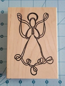 Hausiererpaket Stampworks großer Gummi Holz Stempel Engel  - Bild 1 von 3