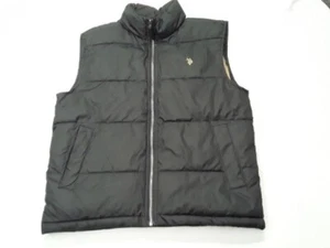 U.S. POLO ASSN. Mens Puffer Vest Small Black Full Zip - Picture 1 of 14