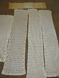 LOTE DE 5 CORREDORES DE GANCHILLO VINTAGE CRUDO Varios Tamaños Tapetes de Mesa Textiles - Imagen 1 de 4