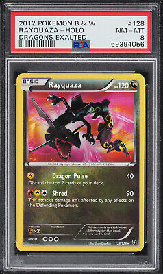 Pokemon B&W Dragons Exalted Rayquaza Shiny Secret Rare 128/124 - PSA 8 NM - Mint