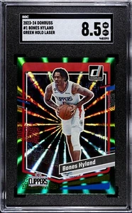2023-24 Panini Donruss - Holo Green Laser #1 Bones Hyland SGC 8.5 - Picture 1 of 2