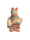 Vintage Fat Tabby Cat Bon Appétit? Holding Fish Collectible Decor Figurine