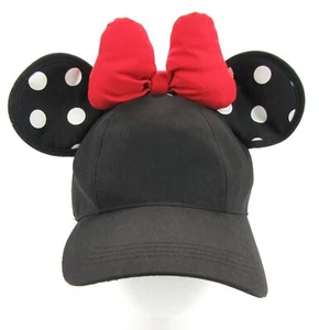 Adjustable Minnie Mouse Disney Parks Adult Baseball Hat With Ears & Bow EUC - Picture 1 of 5