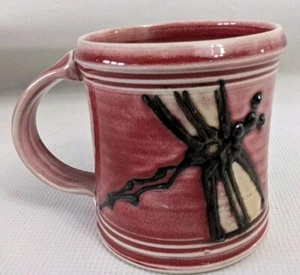 Libelle Keramik Becher rot schwarz weinrot (Mangel) - Bild 1 von 11