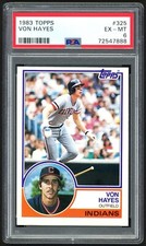 1983 TOPPS VON HAYES #325 CLEVELAND INDIANS PSA 6 EXCELLENT-MINT