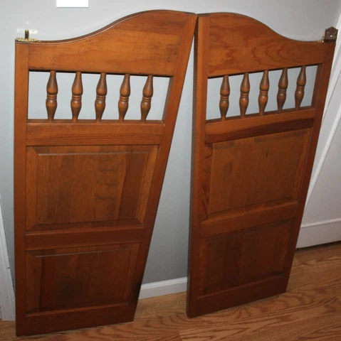 VINTAGE SOLID WOOD MATCHING SWINGING BAR SALOON CAFE WESTERN DOUBLE DOORS! Cover